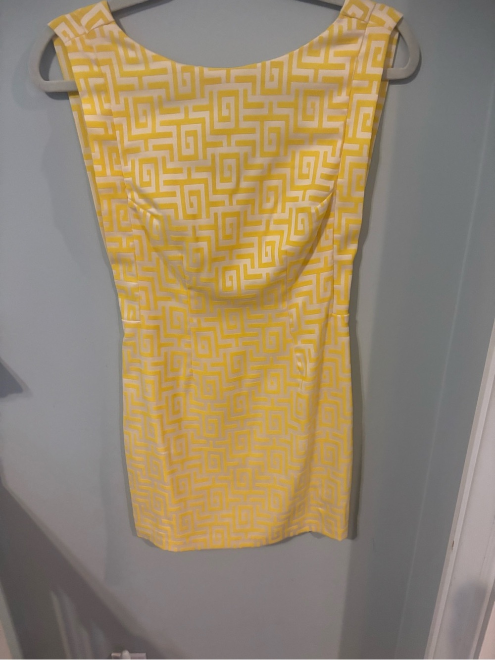 Yellow Geometric Sheath Dress